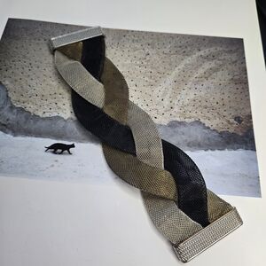 Gold, Black, and Silver Braided Bracelet